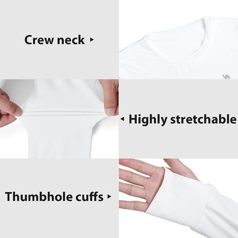 CAMEL CROWN Women’s UPF 50+ UV Shirts Long Sleeve Workout Tops for Women Athletic Gym Exercise High-Low Hem Quick Dry in Saudi Arabia