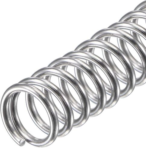 uxcell Compression Spring,304 Stainless Steel,8mm OD,1mm Wire Size, 26mm Compressed Length,40mm Free Length,31.4N Load Capacity for Home Projects, Silver Tone, 5pcs in Saudi Arabia