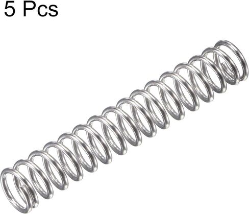 uxcell Compression Spring,304 Stainless Steel,8mm OD,1mm Wire Size, 26mm Compressed Length,40mm Free Length,31.4N Load Capacity for Home Projects, Silver Tone, 5pcs in Saudi Arabia