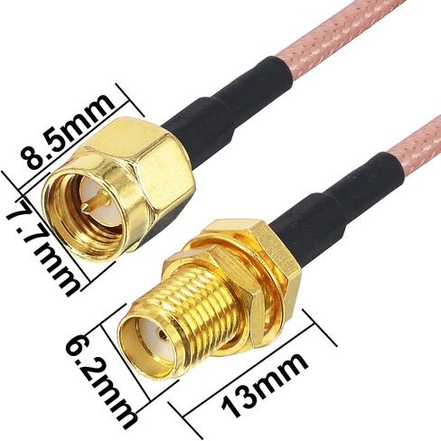 SMA Antenna Extension Cable SMA Male to SMA Female Bulkhead Mount RF Connector RG316 Cable 2M 6.5Ft for Handheld Ham Radio 4G LTE Router Gateway Cellular SDR USB Dongle Receiver in Saudi Arabia