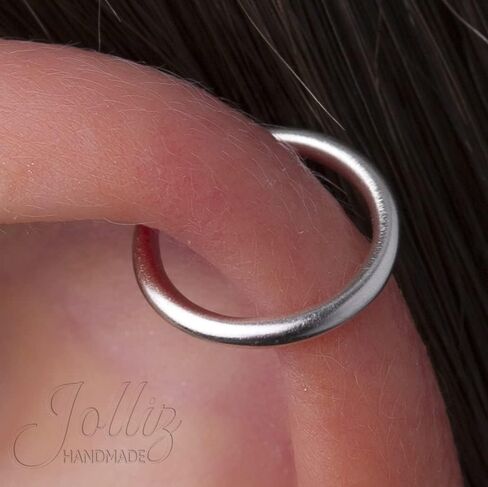 14k Gold Cartilage Earring - 18 Gauge Gold Filled Earring with 8mm Piercing Hoop - Handmade Gold Cartilage Earring Hoop for Women in Saudi Arabia