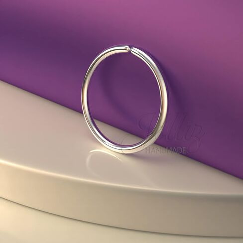 14k Gold Cartilage Earring - 18 Gauge Gold Filled Earring with 8mm Piercing Hoop - Handmade Gold Cartilage Earring Hoop for Women in Saudi Arabia