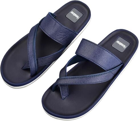 Harssidanzar Flip Flops For Mens,Classical Thong Footbed Sandals Lightweight Beach Sandals KM236US in Kuwait