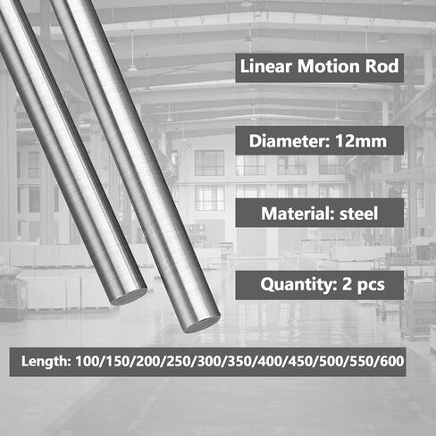 2PCS 12 x 350 Linear Rail Rod Shaft Case Hardened Chrome Linear Motion Guide for 3D Printer, DIY, CNC,Metric h8 Tolerance in Saudi Arabia