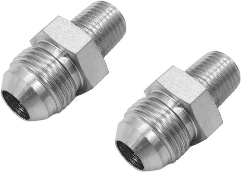 (2-PACK) 2404-08-04 تركيب محول خرطوم هيدروليكي 1/2 بوصة ذكر JIC 37 درجة مضيئة (3/4 بوصة -16UNF) × 1/4 بوصة ذكر (1/4 بوصة -18NPTF) أنبوب وصلات الأنابيب المستقيمة SAE موصل الكربون الصلب in Saudi Arabia