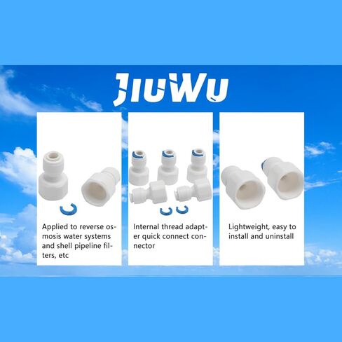 Jiuwu 3/8 female to 1/4 od quick connect 5pcs 1/4 to 3/8 water line adapter 1/4 to 3/8 water line adapter for RO System Water Filter in Saudi Arabia