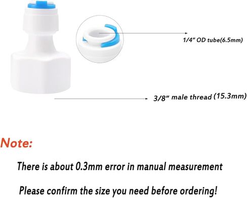 Jiuwu 3/8 female to 1/4 od quick connect 5pcs 1/4 to 3/8 water line adapter 1/4 to 3/8 water line adapter for RO System Water Filter in Saudi Arabia