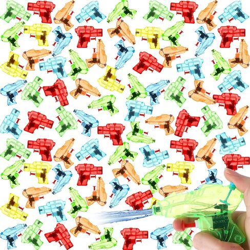 Threan 100 Pieces Mini Water Gun Bulk Plastic Summer Squirt Toys Small Guns Fun Water Pistol for Outdoor Beach Bath Swimming Pool Game Party Favor(Red, Yellow, Blue, Green, Orange, Classic) in Saudi Arabia