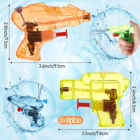 Threan 100 Pieces Mini Water Gun Bulk Plastic Summer Squirt Toys Small Guns Fun Water Pistol for Outdoor Beach Bath Swimming Pool Game Party Favor(Red, Yellow, Blue, Green, Orange, Classic) in Saudi Arabia