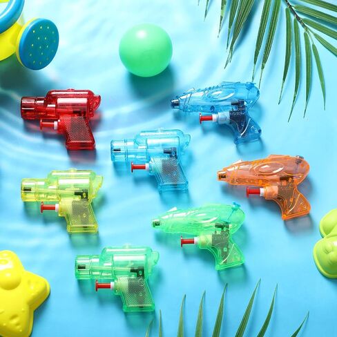 Threan 100 Pieces Mini Water Gun Bulk Plastic Summer Squirt Toys Small Guns Fun Water Pistol for Outdoor Beach Bath Swimming Pool Game Party Favor(Red, Yellow, Blue, Green, Orange, Classic) in Saudi Arabia