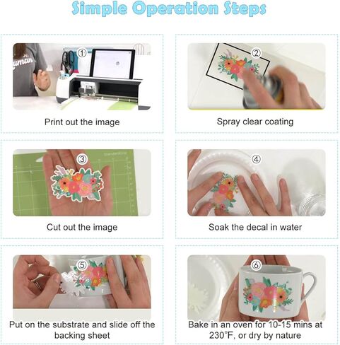 ورق ملصق منزلق مائي من A-SUB للطابعات النافثة للحبر 25 ورقة ورق نقل منزلق مائي أبيض مقاس 8.5 × 11 بوصة للأكواب والأكواب والشارات الزجاجية in Kuwait