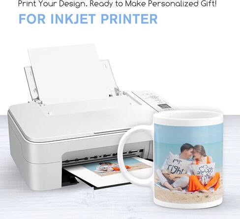 ورق ملصق منزلق مائي من A-SUB للطابعات النافثة للحبر 25 ورقة ورق نقل منزلق مائي أبيض مقاس 8.5 × 11 بوصة للأكواب والأكواب والشارات الزجاجية in Kuwait