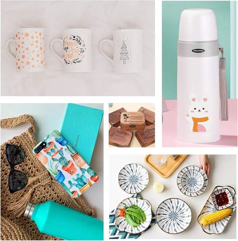 ورق ملصق منزلق مائي من A-SUB للطابعات النافثة للحبر 25 ورقة ورق نقل منزلق مائي أبيض مقاس 8.5 × 11 بوصة للأكواب والأكواب والشارات الزجاجية in Kuwait