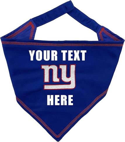 NFL New York Giants Personalized Tie Bandana for Dogs & Cats, Size Small/Medium. Custom Dog Bandana Scarf Bib for Pet Cat Dog. The Ultimate Game-Day & Party Customizable Bandana in Saudi Arabia