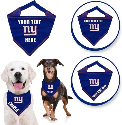 NFL New York Giants Personalized Tie Bandana for Dogs & Cats, Size Small/Medium. Custom Dog Bandana Scarf Bib for Pet Cat Dog. The Ultimate Game-Day & Party Customizable Bandana in Saudi Arabia