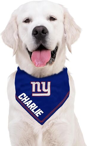 NFL New York Giants Personalized Tie Bandana for Dogs & Cats, Size Small/Medium. Custom Dog Bandana Scarf Bib for Pet Cat Dog. The Ultimate Game-Day & Party Customizable Bandana in Saudi Arabia