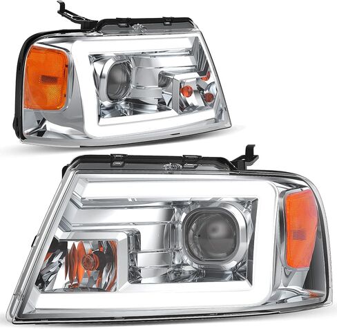 AUTOSAVER88 Headlight Assembly Compatible with 2004 2005 2006 2007 2008 Ford F-150 Passenger and Driver side Black Housing Clear Lens Amber Reflector in Saudi Arabia