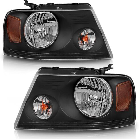 AUTOSAVER88 مجموعة مصابيح أمامية متوافقة مع 2004 2005 2006 2007 2008 Ford F-150 الركاب والسائق الجانب الكروم الإسكان in Saudi Arabia