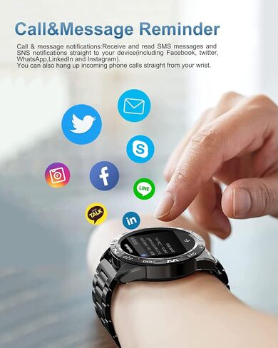 ساعة ذكية للرجال من LIGE، ساعة ذكية عالية الدقة مقاس 1.32 بوصة للرد/إجراء المكالمات، متتبع أنشطة اللياقة البدنية، مقاومة للماء IP68/معدل ضربات القلب/ضغط الدم/شاشة SpO2/عداد الخطوات، ساعات ذكية للرجال لنظام Android iOS in Kuwait