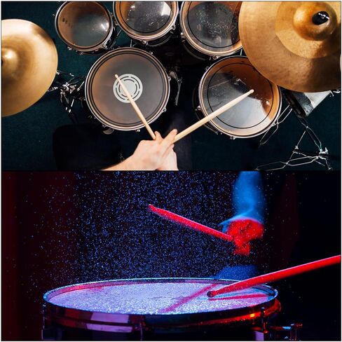 MECCANIXITY Maple Wood Drumstick Anti Slip Handle Grips 5A Black Classic Drum Stick Wood Tip for Drumming Musical Instrument Percussion in Saudi Arabia
