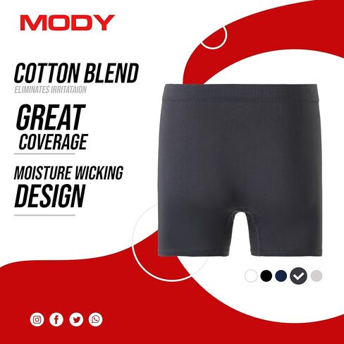 ملابس داخلية بوكسر للرجال من Mody، 4 قطع، سراويل داخلية قطنية للرجال، بوكسر ناعم للرجال، سراويل داخلية قابلة للتنفس in Saudi Arabia