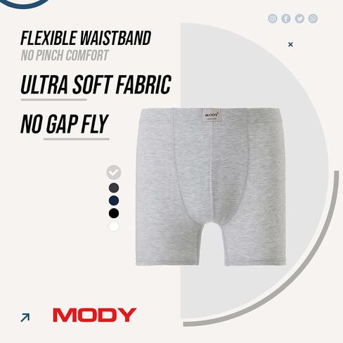 ملابس داخلية بوكسر للرجال من Mody، 4 قطع، سراويل داخلية قطنية للرجال، بوكسر ناعم للرجال، سراويل داخلية قابلة للتنفس in Saudi Arabia
