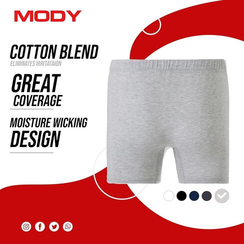ملابس داخلية بوكسر للرجال من Mody، 4 قطع، سراويل داخلية قطنية للرجال، بوكسر ناعم للرجال، سراويل داخلية قابلة للتنفس in Saudi Arabia