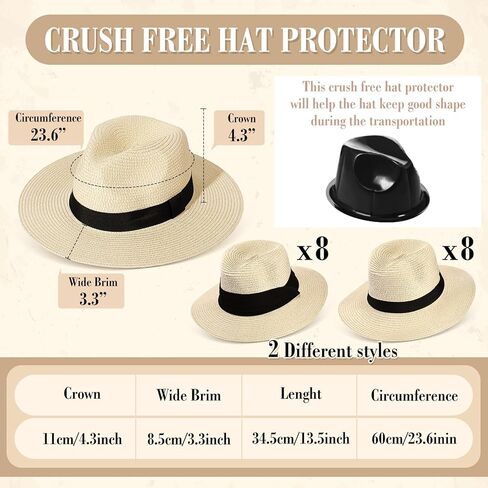 16 Pcs Beach Hats for Women Men Straw Wide Brim Sun Hats Panama Women Summer Beach Sun Wedding Hats with 2 Designs Straw Khaki Hats for Beach Wedding Party Favor Unisex Men Women Travel in Saudi Arabia