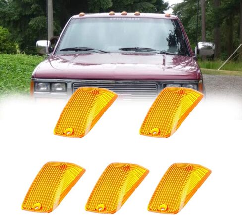 5 X Cab Marker Light Smoke Cover, Cab Roof Running Lights, Accessories Light Lens Compatible with 1988-2002 Chevy/GMC C1500 C2500 C3500 K1500 K2500 K3500 Pickup Trucks (Only Cover) in Saudi Arabia