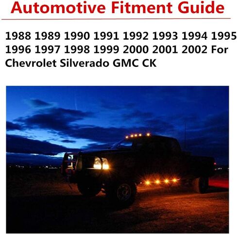 5 X Cab Marker Light Smoke Cover, Cab Roof Running Lights, Accessories Light Lens Compatible with 1988-2002 Chevy/GMC C1500 C2500 C3500 K1500 K2500 K3500 Pickup Trucks (Only Cover) in Saudi Arabia