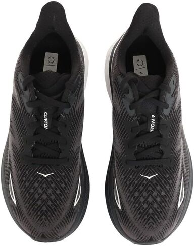 Hoka Men's Clifton 9 Sneaker, Black/White, 9 Wide in Saudi Arabia