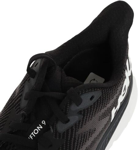 Hoka Men's Clifton 9 Sneaker, Black/White, 9 Wide in Saudi Arabia