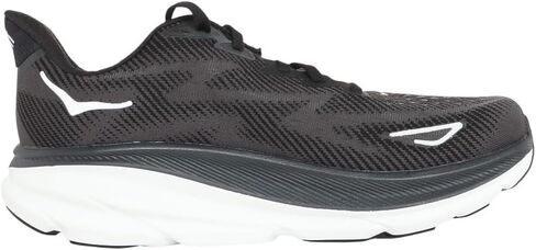 Hoka Men's Clifton 9 Sneaker, Black/White, 9 Wide in Saudi Arabia