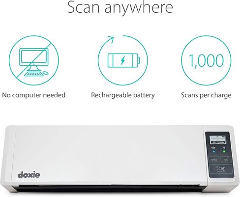 Doxie Q2, Wireless Rechargeable Document Scanner with Automatic Document Feeder (ADF) (Renewed) 2nd generation; 4000 scan memory in Saudi Arabia