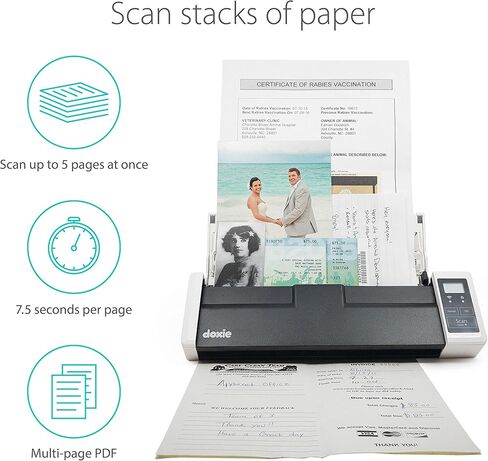 Doxie Q2, Wireless Rechargeable Document Scanner with Automatic Document Feeder (ADF) (Renewed) 2nd generation; 4000 scan memory in Saudi Arabia
