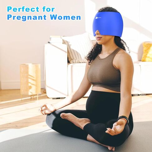 Migraine Headache Relief Cap - Ice Head Wrap with Hot Cold Gel, Headache Relief Hat for Sinus, Stress and Tension Relief, Head Ice Pack with Eye and Face Cold Compress in Saudi Arabia