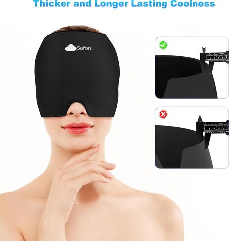 Migraine Headache Relief Cap - Ice Head Wrap with Hot Cold Gel, Headache Relief Hat for Sinus, Stress and Tension Relief, Head Ice Pack with Eye and Face Cold Compress in Saudi Arabia