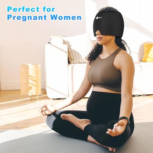 Migraine Headache Relief Cap - Ice Head Wrap with Hot Cold Gel, Headache Relief Hat for Sinus, Stress and Tension Relief, Head Ice Pack with Eye and Face Cold Compress in Saudi Arabia
