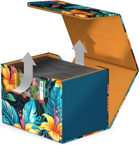 Ultimate Guard Limited Run Sidewinder 100+ Floral Places II، صندوق سطح السفينة لـ 100 بطاقة TCG مزدوجة الأكمام، وردي ميامي، إغلاق مغناطيسي وبطانة داخلية من الألياف الدقيقة... in Kuwait