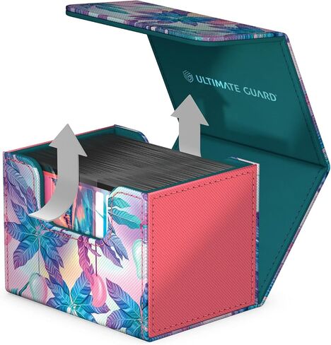 Ultimate Guard Limited Run Sidewinder 100+ Floral Places II، صندوق سطح السفينة لـ 100 بطاقة TCG مزدوجة الأكمام، وردي ميامي، إغلاق مغناطيسي وبطانة داخلية من الألياف الدقيقة... in Kuwait