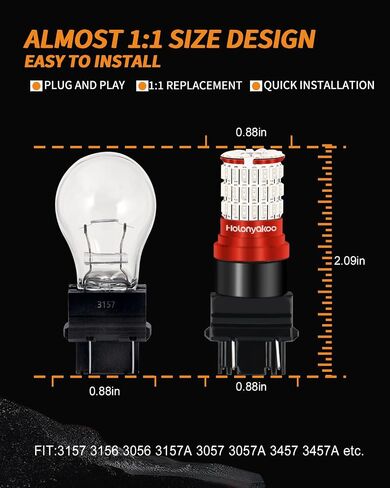 LED Turn Signal Bulb 3157 LED Bulb Amber Yello,1700LM 300% Brighter 3156 3057 3457 4157 led bulbs,Perfact for Front Rear Turn Signal Blinker Parking Daytime Running Lights,DC10-30V,2-pack in Saudi Arabia