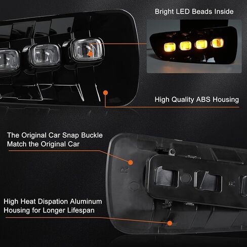 مصابيح الضباب LED Switchback باللون الأبيض الكهرماني متوافقة مع Ford F150 F-150 SVT Raptor 2010 2011 2012 2013 2014 مع إشارة الانعطاف المتسلسلة الكهرمانية البيضاء DRL مصابيح الضباب للقيادة in Kuwait