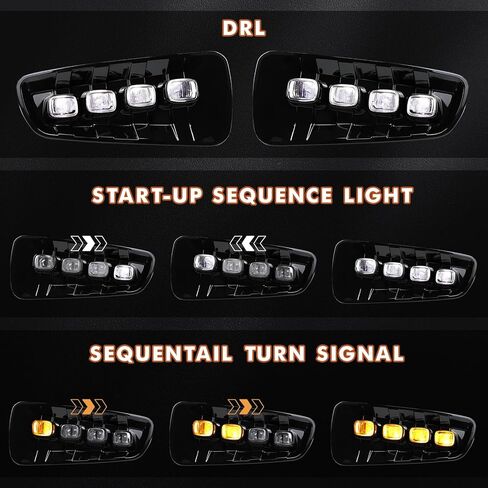 مصابيح الضباب LED Switchback باللون الأبيض الكهرماني متوافقة مع Ford F150 F-150 SVT Raptor 2010 2011 2012 2013 2014 مع إشارة الانعطاف المتسلسلة الكهرمانية البيضاء DRL مصابيح الضباب للقيادة in Kuwait