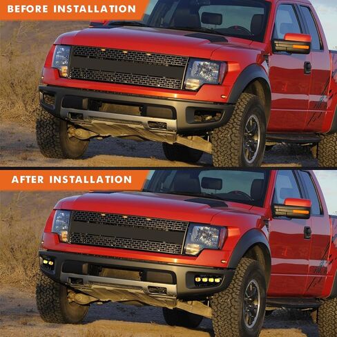 مصابيح الضباب LED Switchback باللون الأبيض الكهرماني متوافقة مع Ford F150 F-150 SVT Raptor 2010 2011 2012 2013 2014 مع إشارة الانعطاف المتسلسلة الكهرمانية البيضاء DRL مصابيح الضباب للقيادة in Kuwait