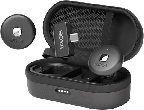 BOYA Wireless Lavalier Microphone for iPhone15 Android USB C Type-C Smartphone Laptop, Noise Cancellation, Magnetic Clip On Microphone for YouTube Vlog Video Recording Streaming Omic-U-B in Saudi Arabia