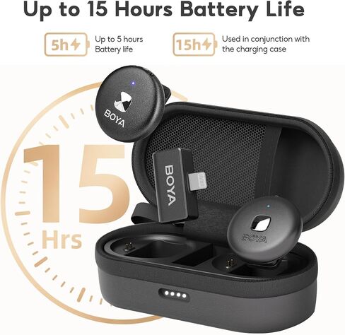 BOYA Wireless Lavalier Microphone for iPhone15 Android USB C Type-C Smartphone Laptop, Noise Cancellation, Magnetic Clip On Microphone for YouTube Vlog Video Recording Streaming Omic-U-B in Saudi Arabia