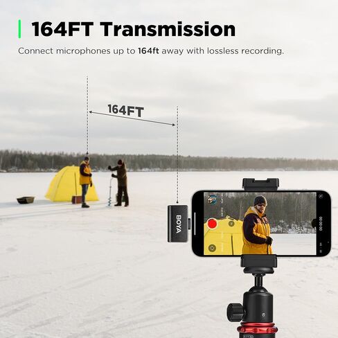 BOYA Wireless Lavalier Microphone for iPhone15 Android USB C Type-C Smartphone Laptop, Noise Cancellation, Magnetic Clip On Microphone for YouTube Vlog Video Recording Streaming Omic-U-B in Saudi Arabia
