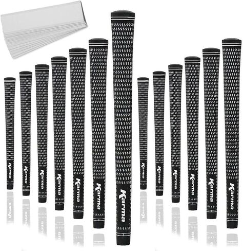 Karma Velour Ribbed Reminder Golf Grips & Grip Kits for Men, Standard Size Rubber All Weather Comfort with Improved Control, Velvet Style Replacement Golf Club Grips in Saudi Arabia