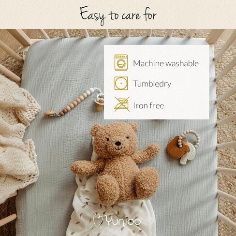 Ultrasoft Muslin Baby Crib Sheets Neutral for Boy or Girl, 100% Organic Cotton Boho Fitted Crib Sheet in 2-Pack, Universal Fit Crib Mattress Sheet Set, 52 x 28"- Cream-Brick in Saudi Arabia