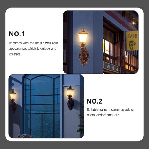 Housoutil 4pcs Dollhouse Wall Light Wall Light Exterior Outdoor Wall Lights Mini Dollhouse Miniature Wall Lights Dollhouse Wall Lamp Garden Lamps Sand Table Layout Decor Lamp Model in Saudi Arabia